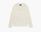 Stussy Embroidered V Neck Logo Sweater Natural