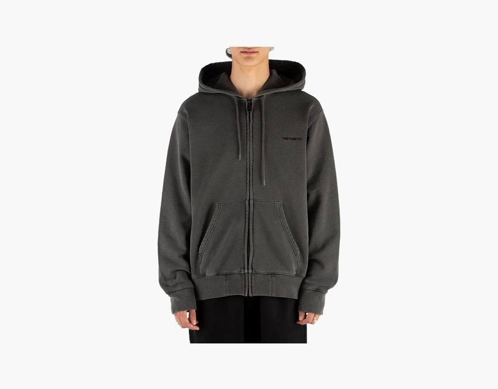 Carhartt WIP Hooded Duster Script Zip Jacket Washed Grey