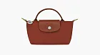Longchamp Le Pliage Green Handle Pouch Chestnut