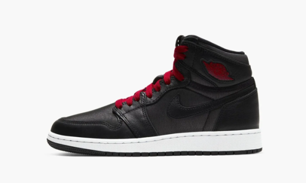 Air Jordan 1 High GS Black Satin / Gym Red 