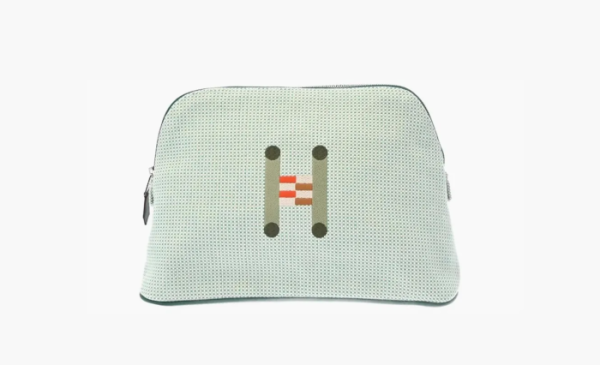Hermès Bolide Pouch MM Crazy H Cloud White & Mint Green  Hermès Bolide Pouch MM Crazy H Cloud White & Mint Green
