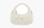Miu Miu Wander Matelasse Nappa Leather Hobo Bag White 