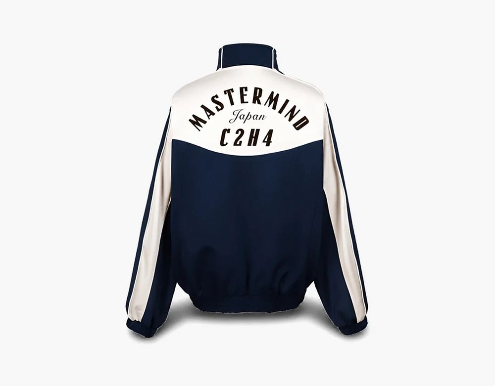 Бомбер C2H4 x Mastermind Japan Logo-Print Zip Blue
