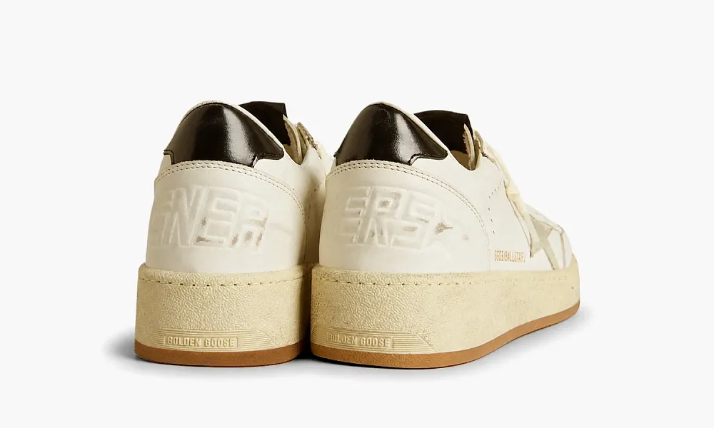 Golden Goose Ball Star White Black Heel