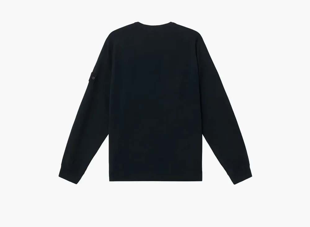 Stone Island Crewneck Sweatshirt with Ribbed Details Navy Blue