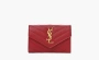 Saint Laurent Cassandre Grain De Poudre Envelope Wallet Small Rouge Opyum 