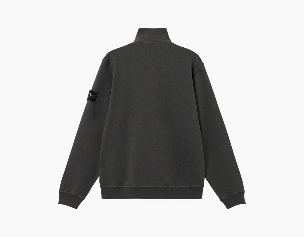 Stone Island Malfile Fleece Old Effect Track Jacket Charcoal Grey