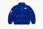 Supreme x The North Face Suede Nuptse Jacket Blue