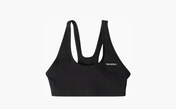 Sporty & Rich Serif Rib Sports Bra Black/White 