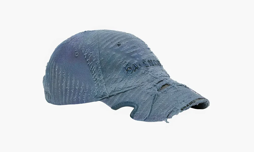 Balenciaga Laser Destroyed Cap Faded Blue