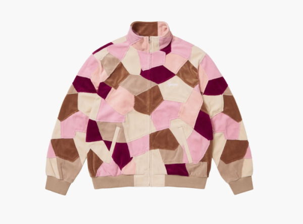 Supreme Patchwork Velour Track Jacket  Tan 