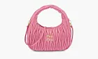 Miu Miu Wander Matelasse Nappa Leather Hobo Bag Pink