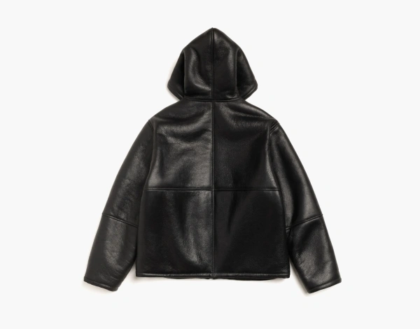 Stussy Shearling Hooded Jacket Black 