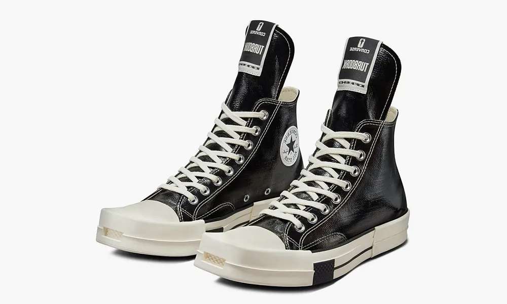 Rick Owens X Converse Drkshdw Turbodrk Chuck Taylor All-star 70 HI Black Lacquered Denim