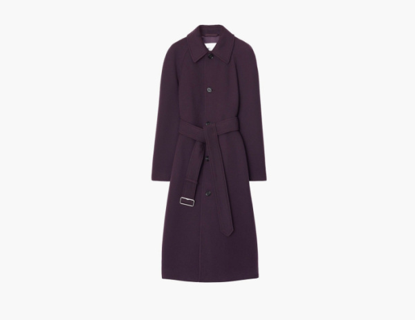 Burberry Wool Car Coat Purple 