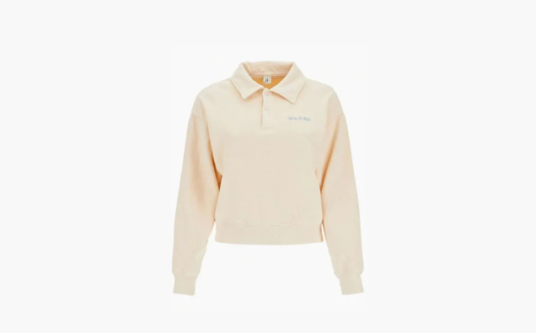 Sporty & Rich Cropped Polo Sweatshirt Beige 