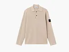 Stone Island Micro Stitch Soft Organic Cotton Long-Sleeve Polo Desert Melange