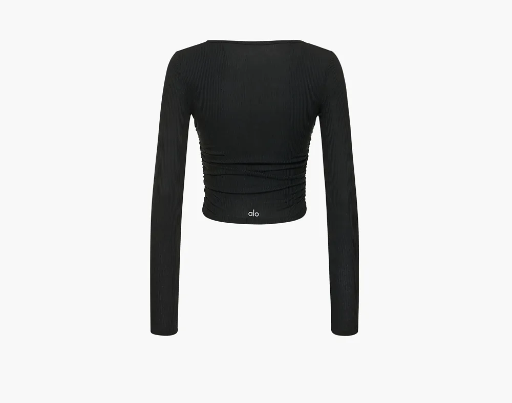 Alo Yoga Gather Long Sleeve Black