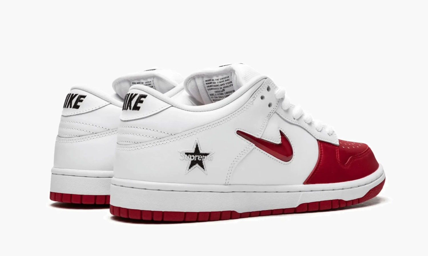 Nike SB Dunk Low "Supreme - Jewel Swoosh Red / White" 