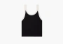 Celine Cropped Tank Top In Cotton Jersey Black/Ecru 