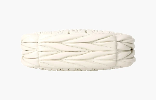 Miu Miu Wander Matelasse Nappa Leather Hobo Bag White 
