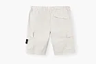 Stone Island Organic Cotton Stretch Broken Twill Cargo Shorts Pearl Grey
