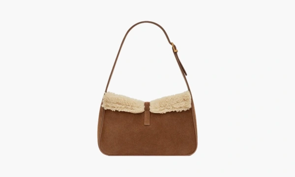 Saint Laurent Le 5 À 7 Suede Hobo Bag Dark Cigar/Natural Beige 