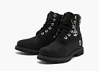 Timberland 6 Inch Premium Waterproof Boots WMNS Black Nubuck With Silver Logo