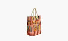 Hermès From My Window Canvas Beach Bag Handbag Orange & Multicolor