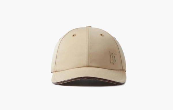 Burberry Monogram Motif Tropical Gabardine Baseball Cap Honey 