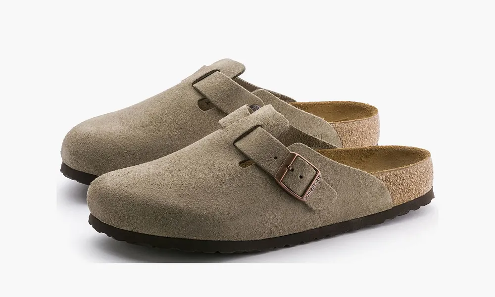 Birkenstock Boston Soft Footbed Suede Taupe