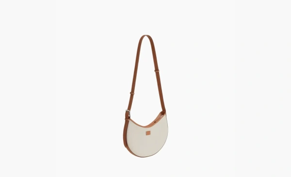 Hermes P'tit Arcon Canvas With Swift Calfskin Shoulder Bag Beige & Gold 