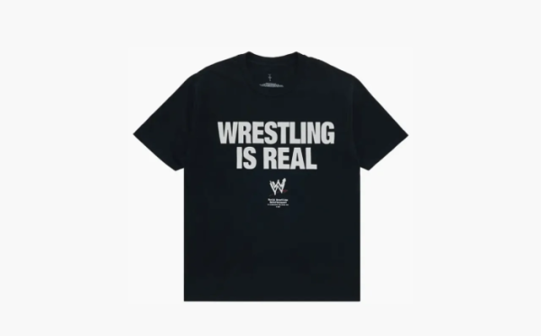 Cactus Jack by Travis Scott Wrestling is Real Real Tee Black 