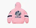 Supreme x Mitchell & Ness NCAA Hooded Stadium Jacket Pink