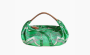 Hermes Balusoie Silk With Hunter Cow Leather Handbag "Green" 