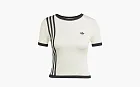Adidas Knitted 3-Stripes Short T-Shirt White