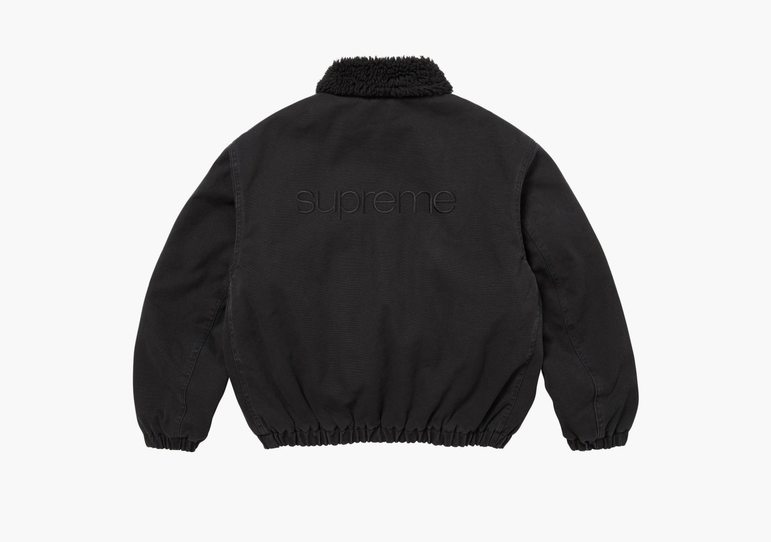 Supreme Faux Shearling Lined Bomber Jacket Black 
