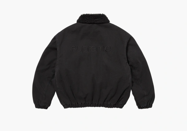 Supreme Faux Shearling Lined Bomber Jacket Black  Supreme Faux Shearling Lined Bomber Jacket Black