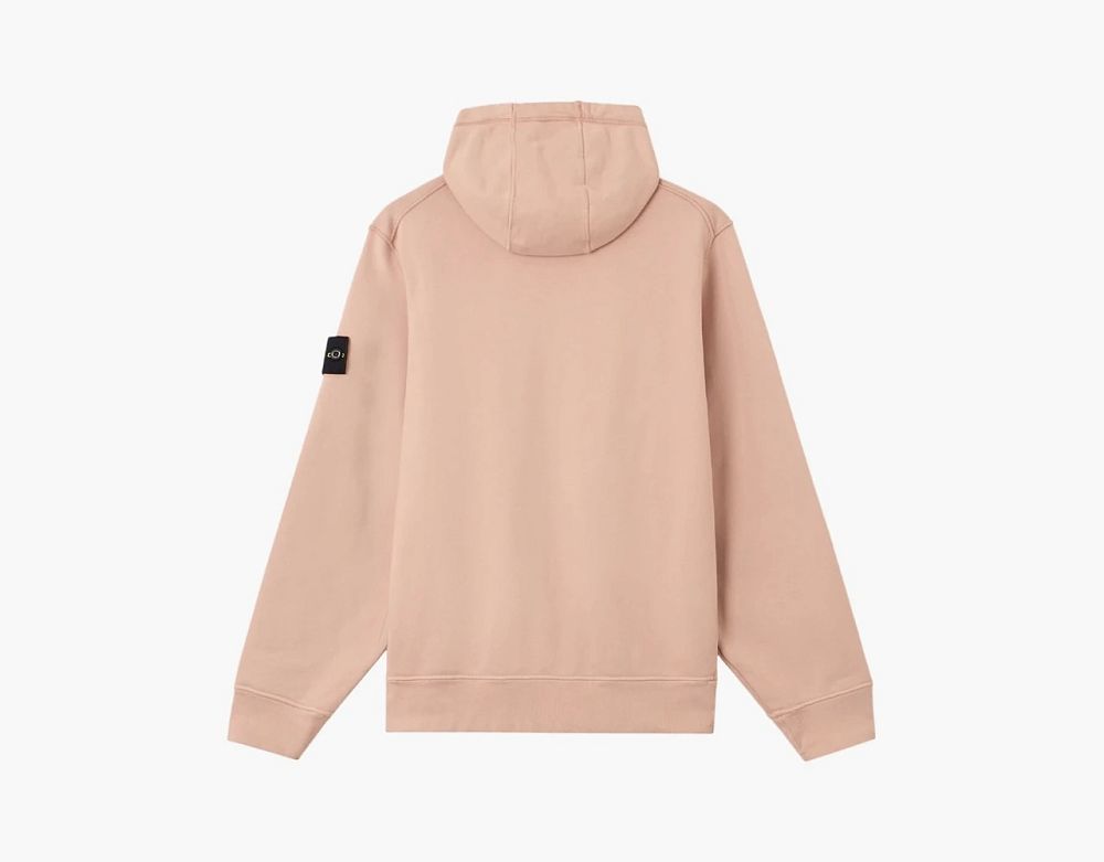 Stone Island Organic Cotton Fleece Hooded Sweatshirt Plaster Pink