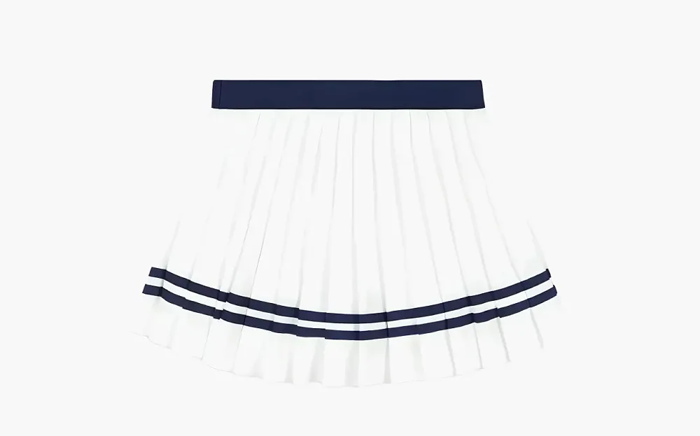 Sporty & Rich Logo-print Pleated Skirt White