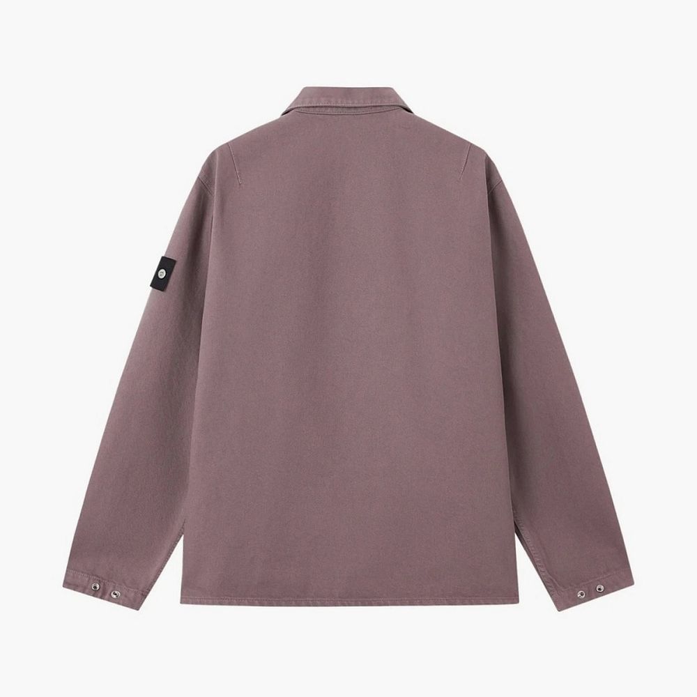 Stone Island Light Bull Denim-TC Overshirt Purple Grey