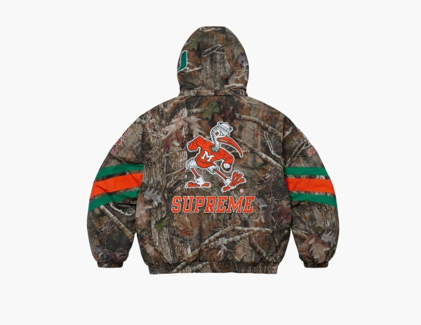 Supreme x Mitchell & Ness NCAA Hooded Stadium Jacket TrueTimber/Kanati Camo 