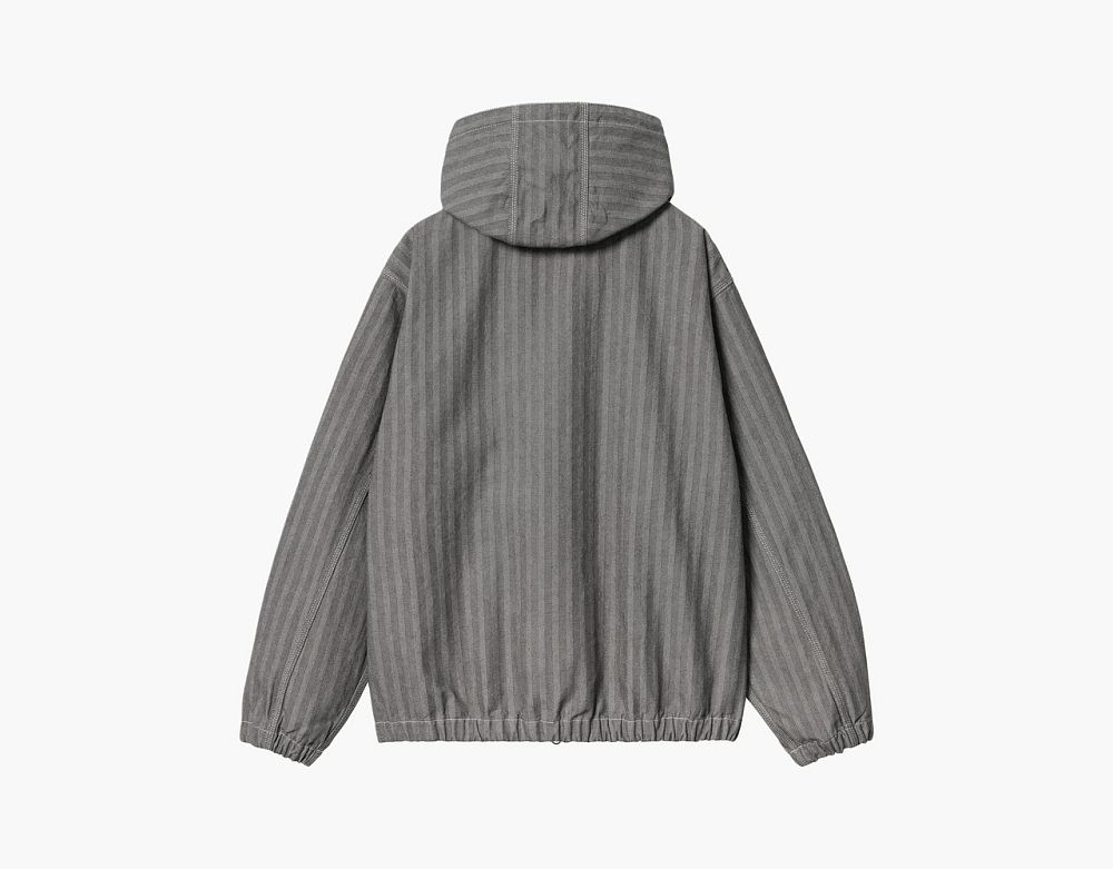 Carhartt WIP Menard Hooded Jacket Grey Herringbone
