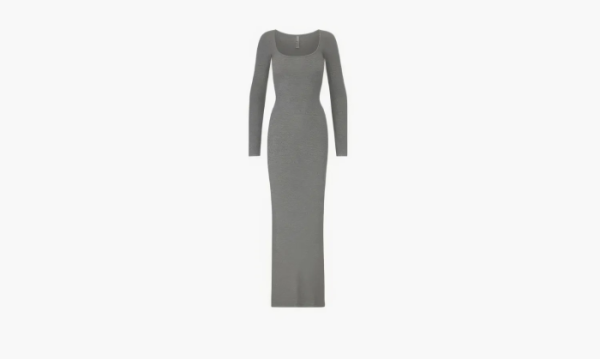 SKIMS Soft Lounge Long Sleeve Dress Grey 