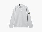 Stone Island Micro Stitch Soft Organic Cotton Long-Sleeve Polo Pearl Grey Melange