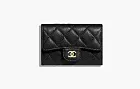 Chanel Flap Coin Calfskin Leather Wallet Black