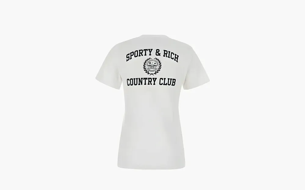 Sporty & Rich Varsity Crest Crewneck T-Shirt White