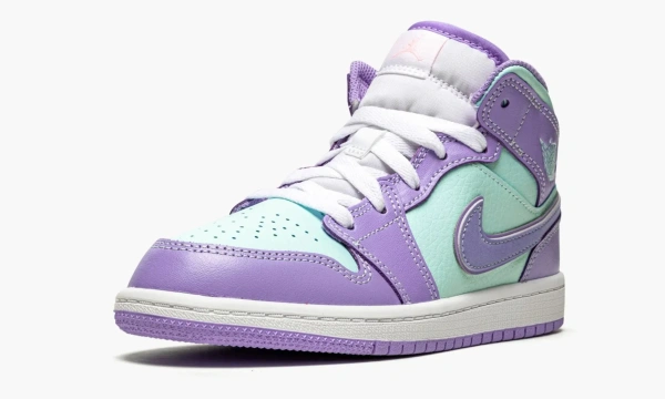 Air Jordan 1 Mid PS Purple Aqua Kids 