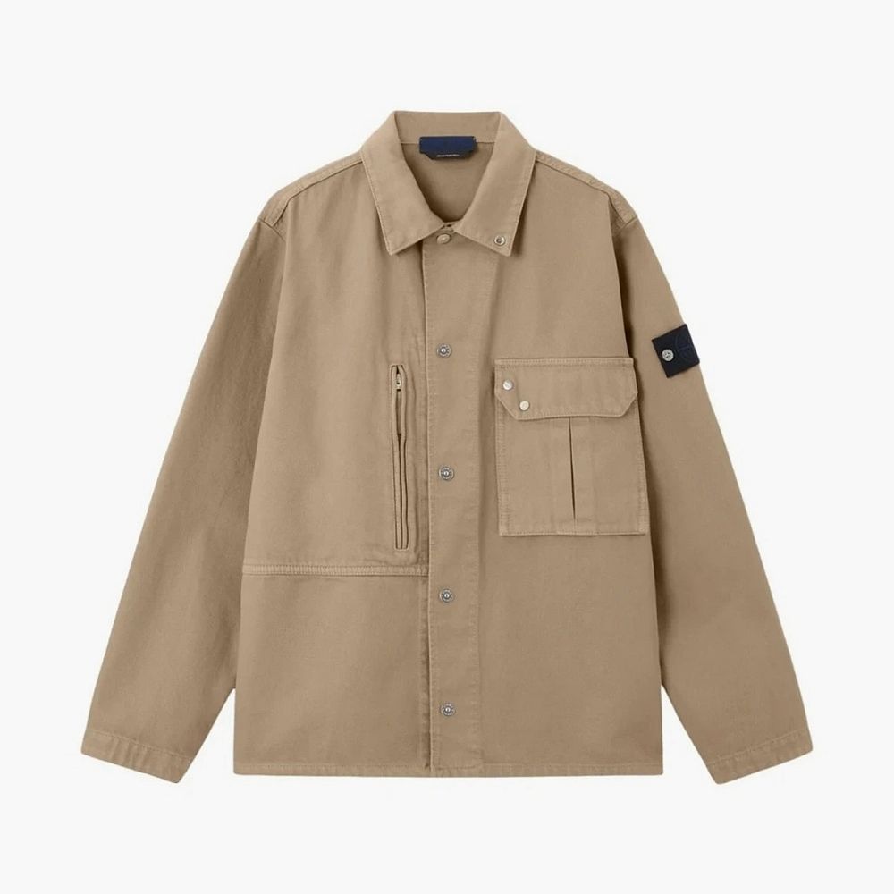 Stone Island Light Bull Denim-TC Overshirt Desert