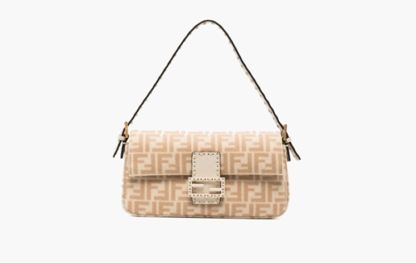 Fendi Baguette 1976 Large Wool Bag Beige/Brown 